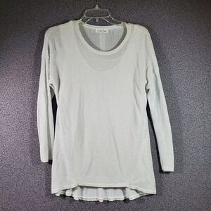 Calvin Klein Women's White Silver two-piece Knit Tunic Sweater Small
